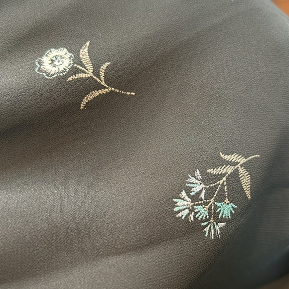 SAM EDELMAN Black dark ditsy floral rouched midi dress women’s 14 plus new w/tag - Picture 7 of 7